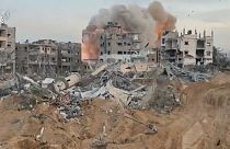 Building explosion in Gaza