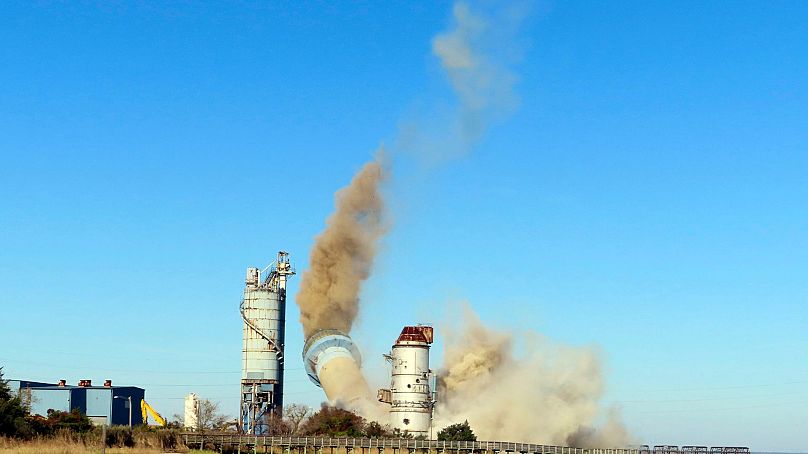 The last sighting of a smoke stack in New Jersey, USA.