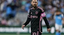 Inter Miami forward Lionel Messi plays during the first half of an MLS soccer match against Charlotte FC, Saturday, Oct. 21, 2023, in Charlotte, N.C. USA