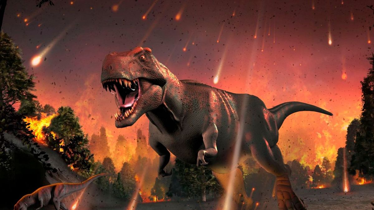تصویرسازی از اصابت سیارک عامل انقراض دایناسورها