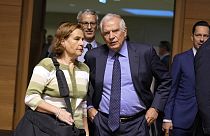 Josep Borrell uniós főképviselő a Külügyminiszterek Tanácsülésén Luxemburgban