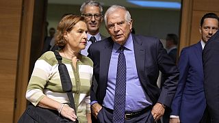 Josep Borrell llegando a una reunión de ministros de Asuntos Exteriores de la UE en Luxemburgo, el lunes 23 de octubre de 2023.
