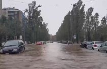 فيضان المياه بشوارع ميلانو