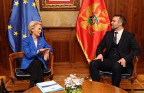 Новый премьер-министр Черногории Милойко Спаич встретился с председателем Комиссии ЕС Урсулой фон дер Ляйен в Подгорице, 31 октября 2023 г.