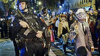 Polizeischutz für Halloween-Parade in Manhattan