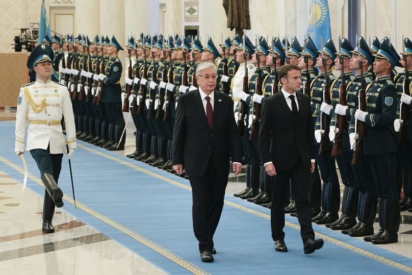 Macron e Tokayev al Palazzo Presidenziale di Astana. (1.11.2023)