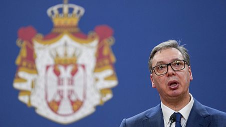 Imagen en la que aparece Aleksandar Vučić, presidente de Serbia.