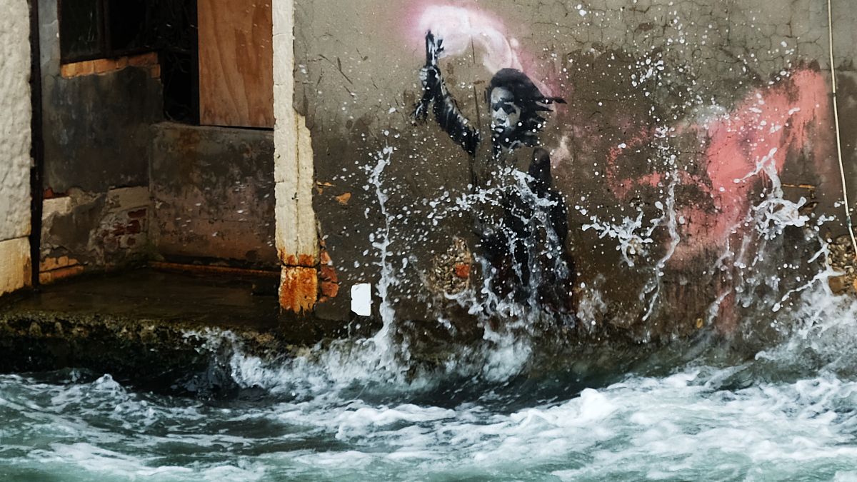 Banksys "Migrant Child" in Venedig