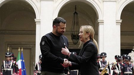 Italian Premier Giorgia Meloni meets Ukrainian President Volodymyr Zelenskyy in Rome in May