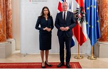 Suella Braverman, ministre britannique de l'Intérieur, et le ministre autrichien de l'Intérieur, Vienne, 2 novembre 2023
