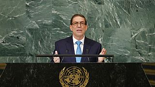 El ministro de Exteriores de Cuba,  Bruno Rodriguez protesta una vez más ante la Asamblea por el bloqueo estadounidense