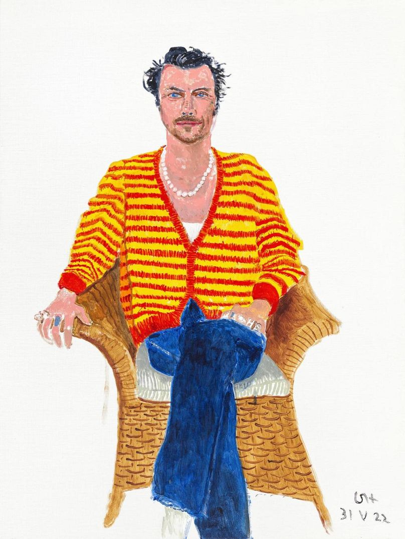 Harry Styles as painted by David Hockney
