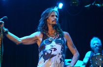 Steven Tyler of Aerosmith performs at the Whisky A Go Go on Tuesday, April 8, 2014, in Los Angeles. 