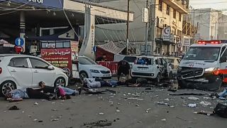 Последствия удара по машине скорой помощи, в которой, по утверждению израильских военных, находились боевики ХАМАС
