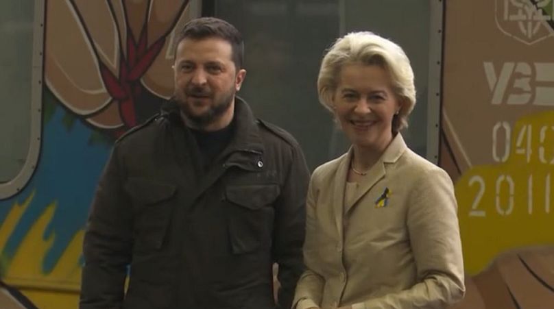 Ursula von der Leyen e Volodymyr Zelensky, Kiev, 04 ottobre 2023