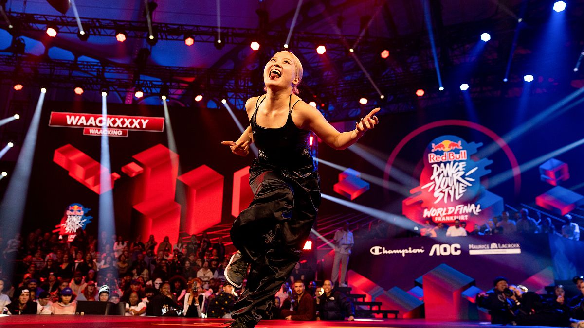 Waackxxxy of South Korea competes at the Red Bull Dance Your Style World Final in Festhalle in Frankfurt, Germany on November 4, 2023