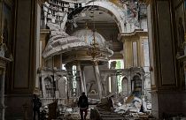 عکس آرشیوی از آسیب‌‌های داخلی به کلیسای جامع اودسا در پی حملات موشکی روسیه