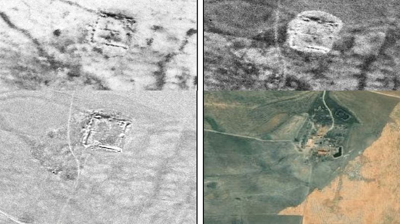 تصاویر هوایی گرفته‌شه از «تل‌ براک» در سوریه کنونی طی سال‌های ۱۹۶۷ تا ۱۹۷۴