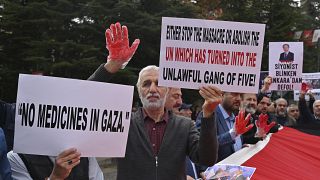 مظاهرة مؤيدة للفلسطينيين أمام وزارة الخارجية التركية