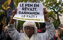 Manifestantes contestam projeto de lei sobre imigração em França