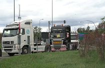 tiltakozó lengyel kamionosok