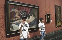 İklim aktivistleri Londra'daki Ulusal Galeri'de Velazquez'in Venüs tablosunu koruyan camı kırdı 