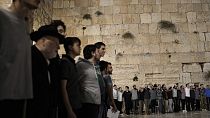 Ceremonia para conmemorar el primer mes del sangriento ataque de Hamás, frente al Muro Occidental, el 7 de noviembre de 2023
