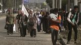 Milhares de palestinianos em fuga para o sul da Faixa de Gaza