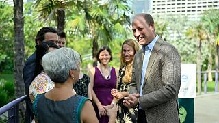 Britain's Prince William meets Earthshot Prize finalists at the famed Gardens by the Bay park in Singapore, 7 November 2023.