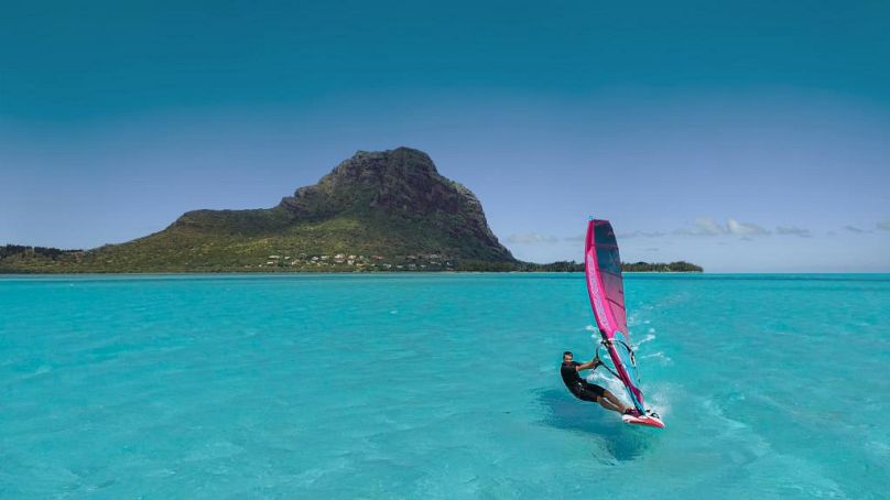 Kite surfing is just one of many popular activities in Mauritius