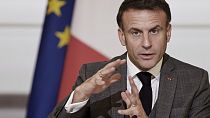 Frankreichs Präsident Emmanuel Macron fordert eine Waffenruhe für Gaza von Israel 