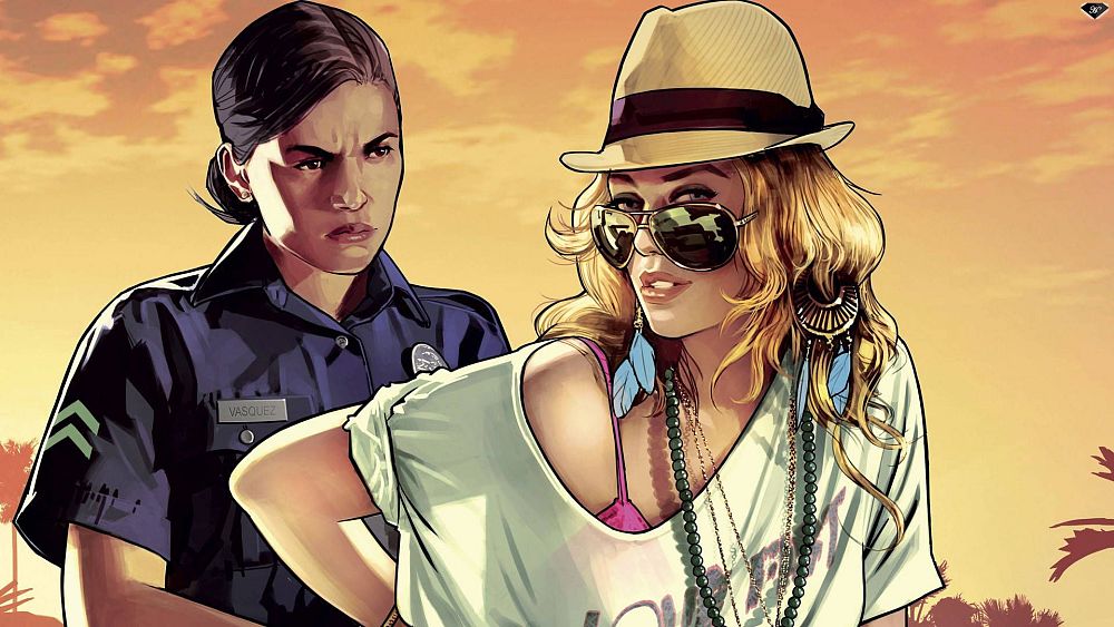 Произведение на Васкес арестуващ жена  Авторски права Rockstar Games Take Two Interactive От Тео