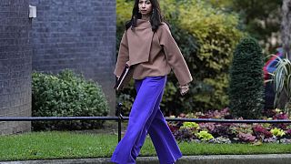 Britain's Home Secretary Suella Braverman arrives for a cabinet meeting in 10 Downing Street in London, Tuesday, Oct. 31, 2023. 