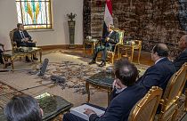 Mısır Devlet Başkanı Abdülfettah el Sisi 15 Ekim'de ABD Dışişleri Bakanı Antony Blinken ile biraraya geldi