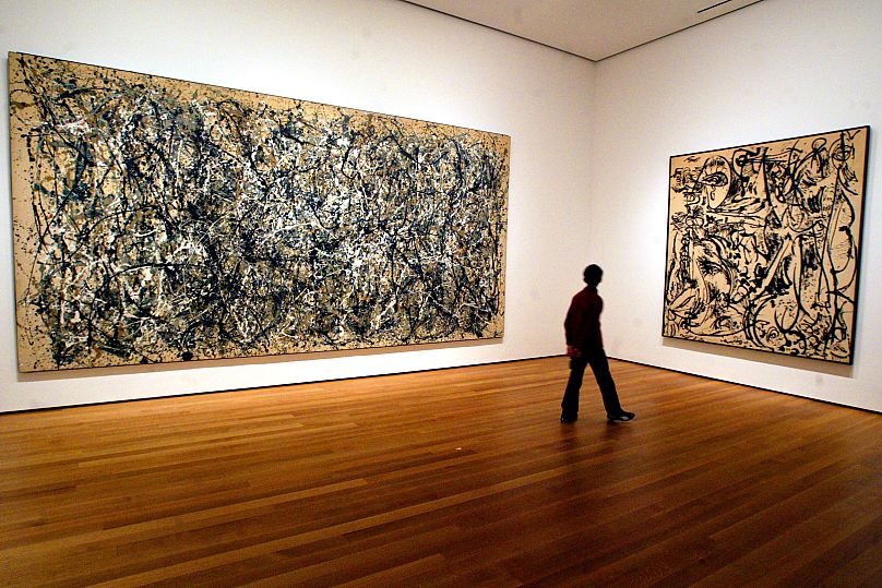 Tools in the fight against the USSR. Canvasses by Abstract Expressionist Jackson Pollock at the Museum of Modern Art in New York.