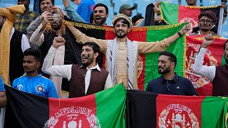 طرفداران تیم کریکت افغانستان در بازی مقابل هلند به تاریخ سوم نوامبر ۲۰۲۳ در دهلی نو