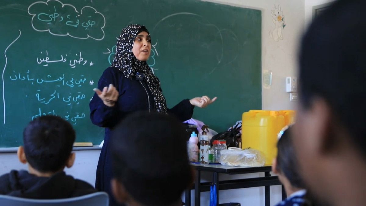 L'institutrice Umm Osama Tabsh à Gaza 