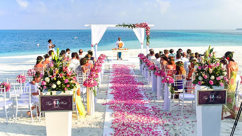 Goa, in the southwestern coast of India, has gorgeous beaches - the perfect backdrop for a wedding.