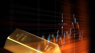 Gold commodity price stock image