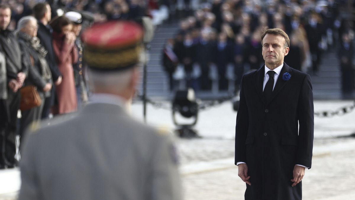Presidente Emmanuel Macron celebra 105.° aniversário do Armistício da I Guerra Mundial