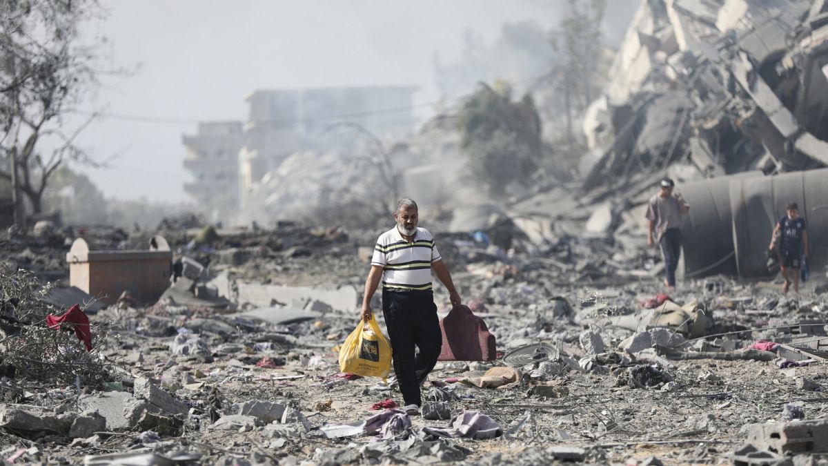 Szétbombázott házak al-Zahrában, Gázaváros környékén