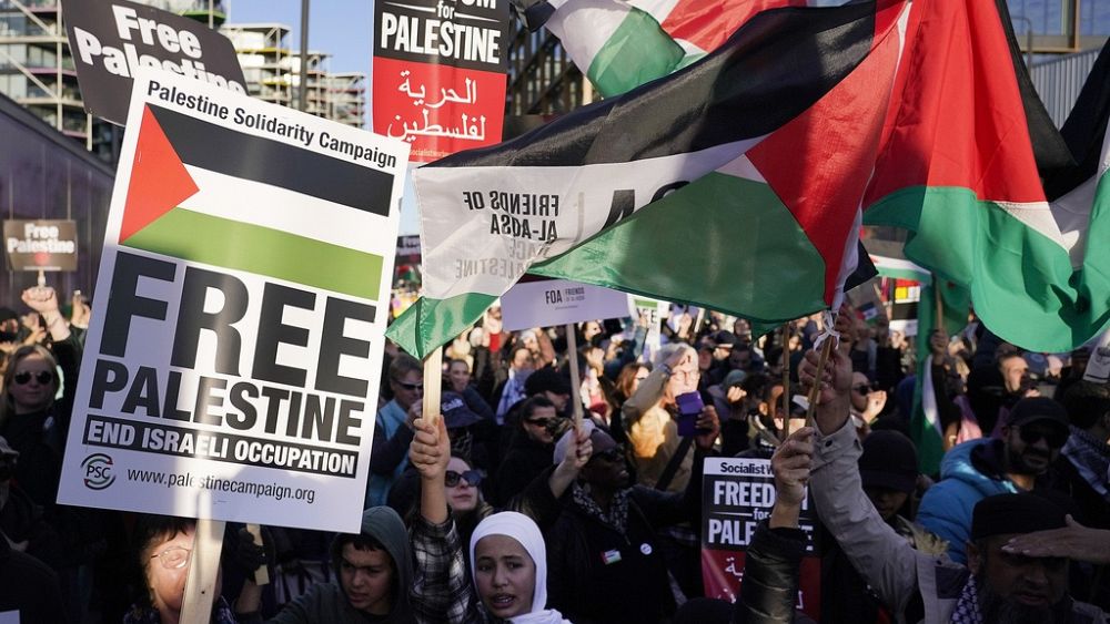 Tömegtüntetések Európában a palesztinok mellett és a háború ellen