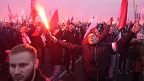 Марш в честь дня независимости Польши в Варшаве. 11 ноября 2023. 