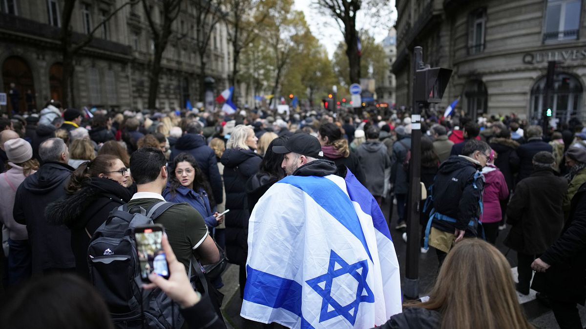 Protesto contra o aumento do antissemitismo em Paris