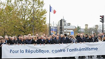 Marsch gegen Antisemitismus in Paris am 12. November 2023