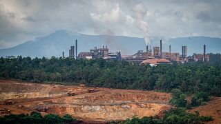 A general view shows a nickel mine operated by nickel mining company Vale Indonesia in Sorowako on July 28, 2023.