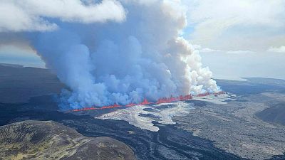 A volcano in southwestern Iceland is erupting, spewing red streams of lava in its latest display of nature’s power, 29 May 2024.