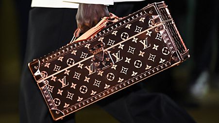 Luxury brand Louis Vuitton Menswear Spring-Summer 2024 collection presented during the Paris Fashion Week on June 20, 2023.