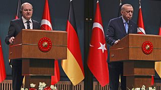 Almanya Başbakanı Olaf Scholz, Cumhurbaşkanı Recep Tayyip Erdoğan