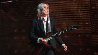  Фийби Бриджърс от boygenius извършва на фестивала за музика и изкуства Coachella в Empire Polo Club - април 2023 